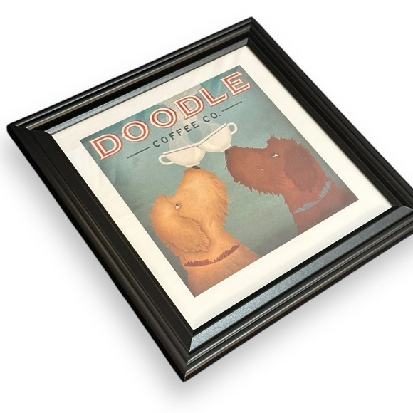 Framed Doodle Coffee Company Print 🎄🐾 Christmas Gift Goldendoodle Labradoodle - Picture 7 of 15